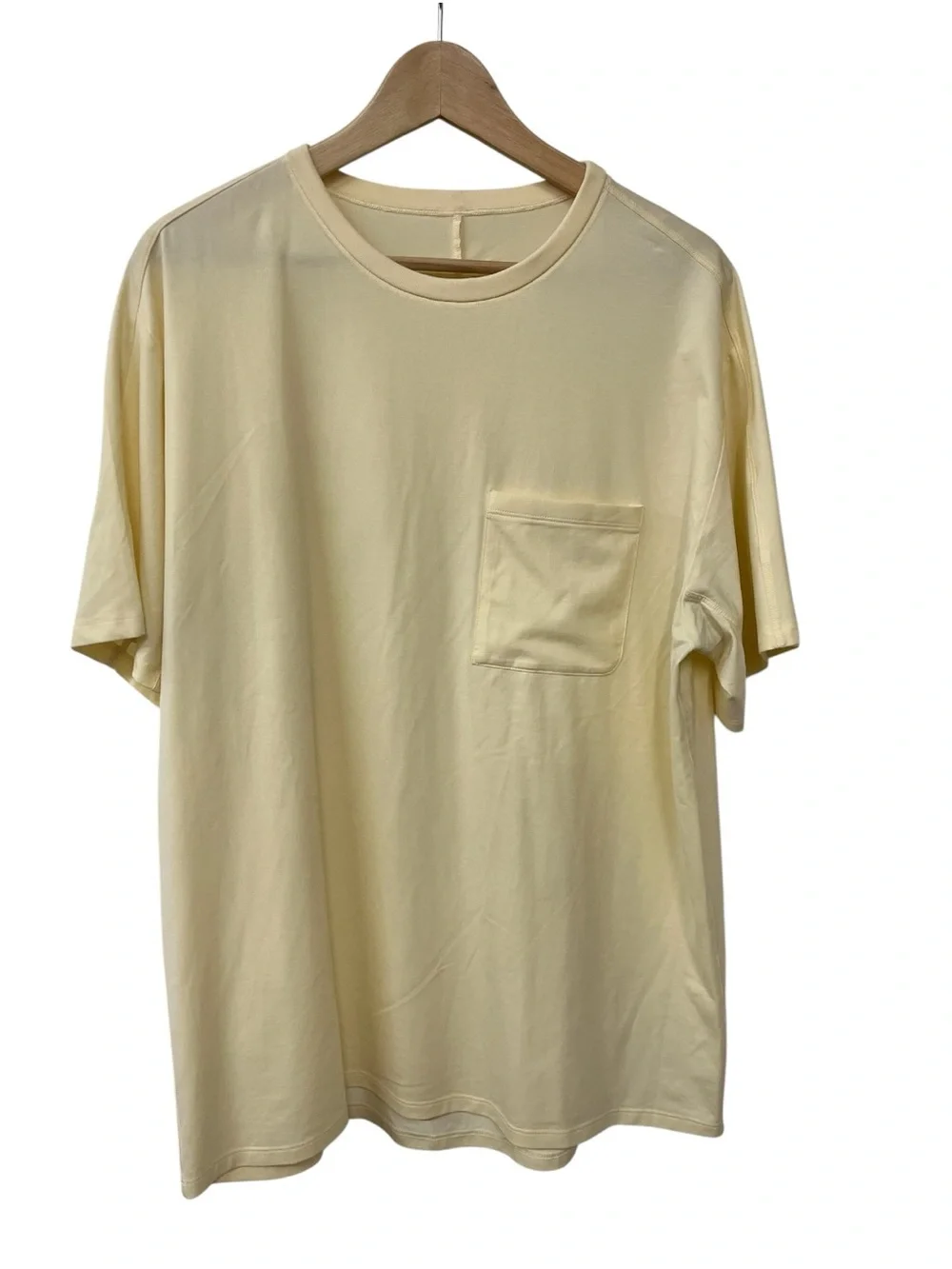 Lululemon The Fundamental Pocket T-Shirt Pima Cotton Nylon Lyocel Lemon Chiffon